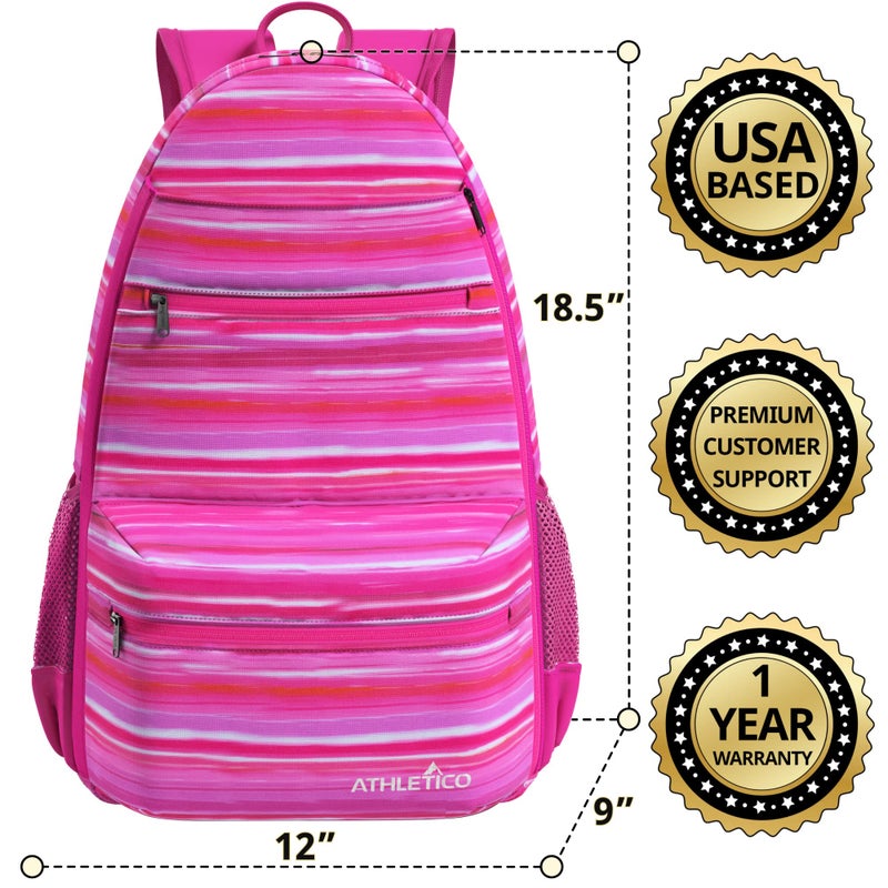 Athletico Compact City Tennis Backpack (Pink) - Image 5